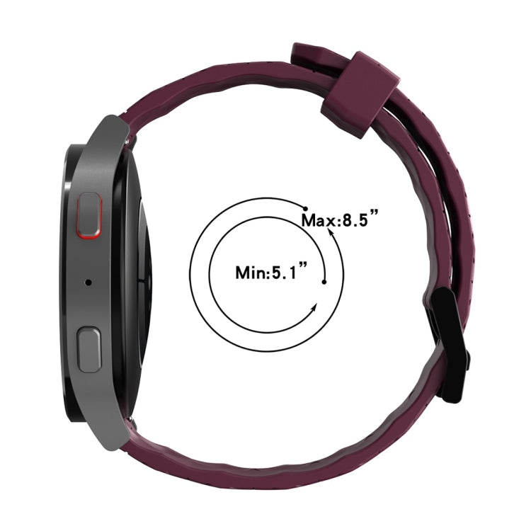 20mm Football Pattern Solid Color Silicone Watch Band, For Samsung Galaxy Watch 5 Pro 45mm, For Samsung Galaxy Watch 4 44mm