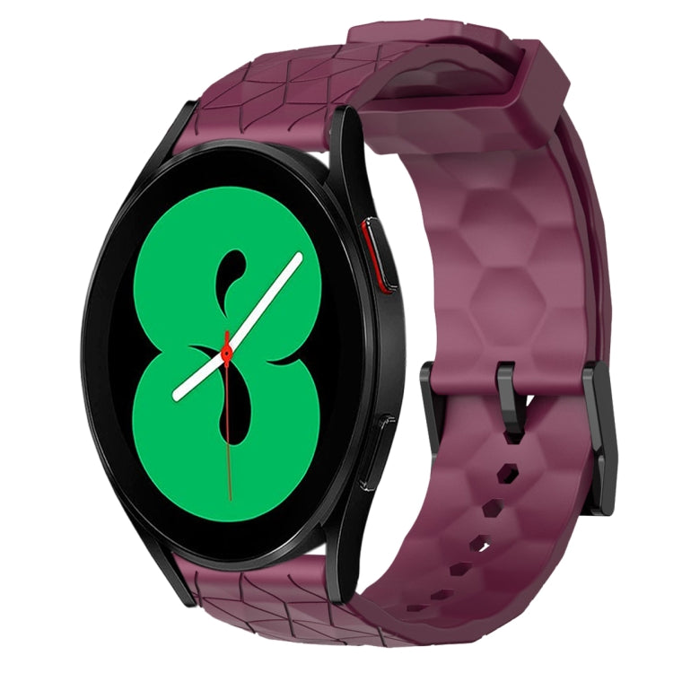 20mm Football Pattern Solid Color Silicone Watch Band, For Samsung Galaxy Watch 5 Pro 45mm, For Samsung Galaxy Watch 4 44mm