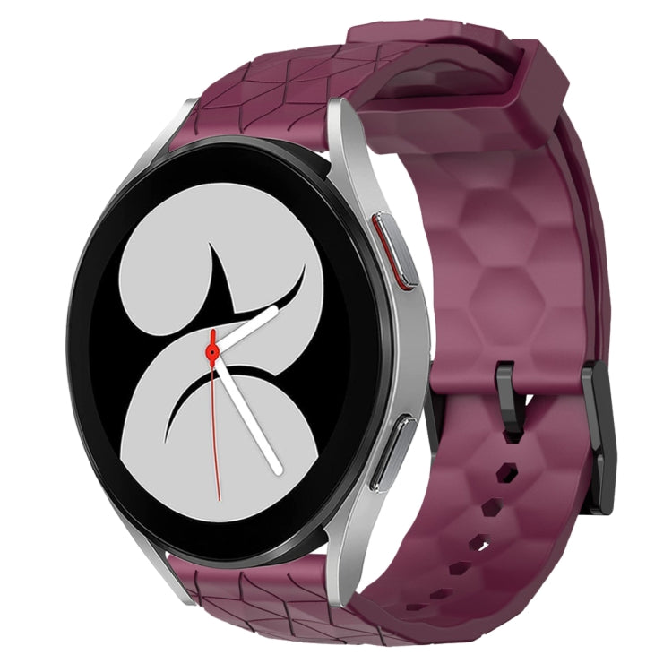 20mm Football Pattern Solid Color Silicone Watch Band, For Samsung Galaxy Watch 4 40mm, For Samsung  Galaxy Watch 4 Classic 42mm