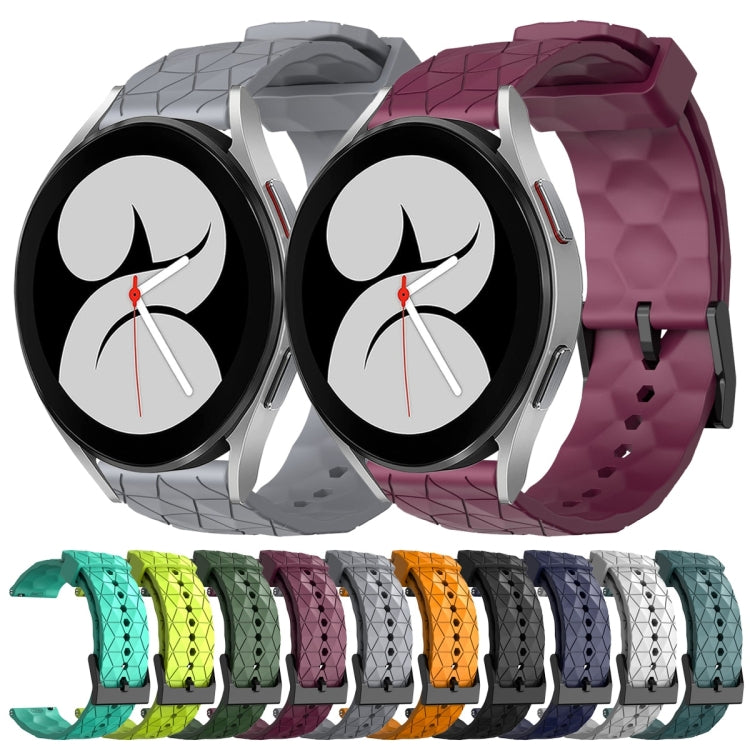 20mm Football Pattern Solid Color Silicone Watch Band, For Samsung Galaxy Watch 4 40mm, For Samsung  Galaxy Watch 4 Classic 42mm