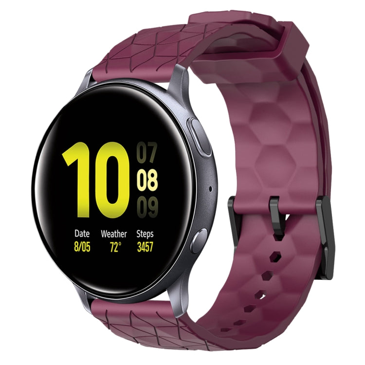 20mm Football Pattern Solid Color Silicone Watch Band, For Samsung  Galaxy Watch 4 Classic 46mm, For Samsung Galaxy Watch Active 2 40mm