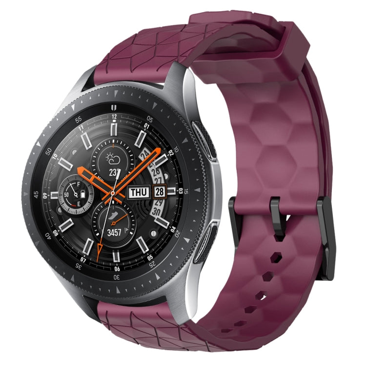 22mm Football Pattern Solid Color Silicone Watch Band, For Samsung Galaxy Watch3 45mm, For Samsung Galaxy Watch 46mm