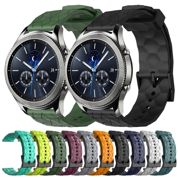 22mm Football Pattern Solid Color Silicone Watch Band, For Samsung Gear S3 Classic, For Samsung Gear S3 Frontier