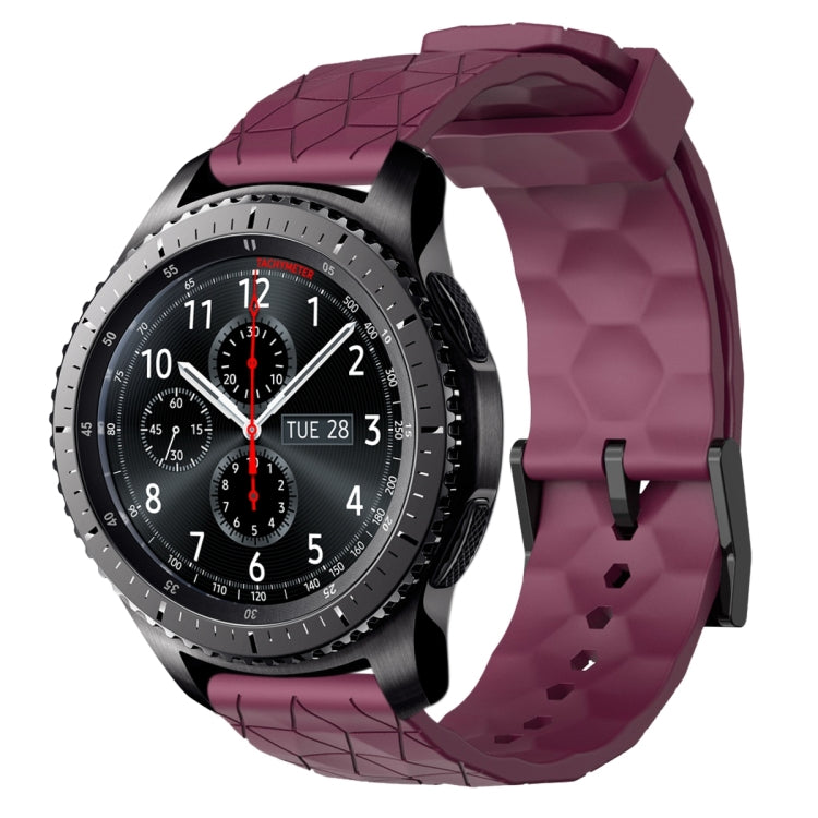 22mm Football Pattern Solid Color Silicone Watch Band, For Samsung Gear S3 Classic, For Samsung Gear S3 Frontier