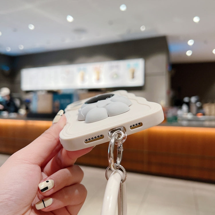 3D Astronaut Holder Skin-feel Silicone Phone Case with Wristband, For iPhone 11 Pro Max, For iPhone 11 Pro, For iPhone 11