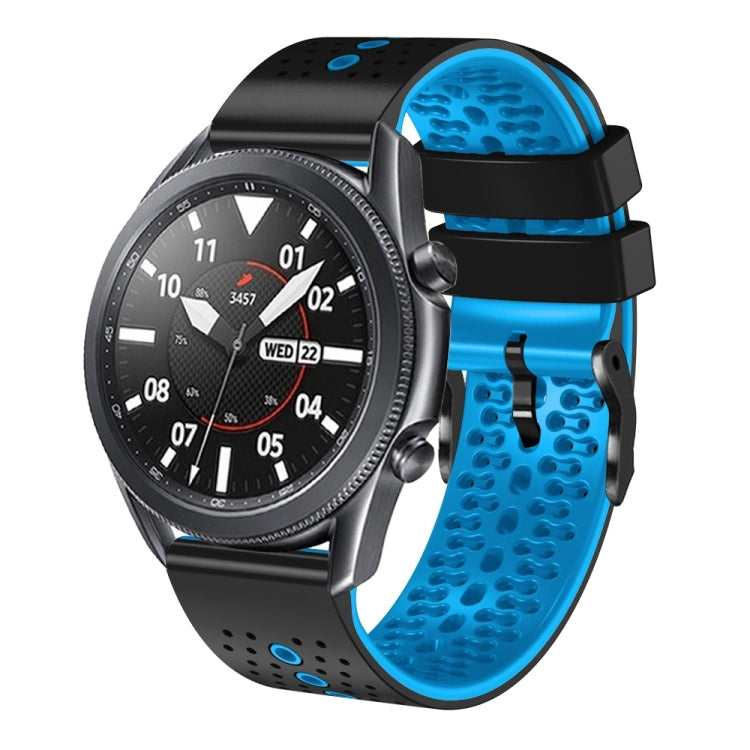 22mm Perforated Two-Color Silicone Watch Band, For Samsung Galaxy Watch3 45mm, For Samsung Galaxy Watch 46mm