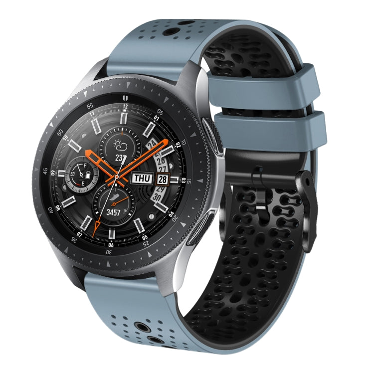 22mm Perforated Two-Color Silicone Watch Band, For Samsung Galaxy Watch3 45mm, For Samsung Galaxy Watch 46mm