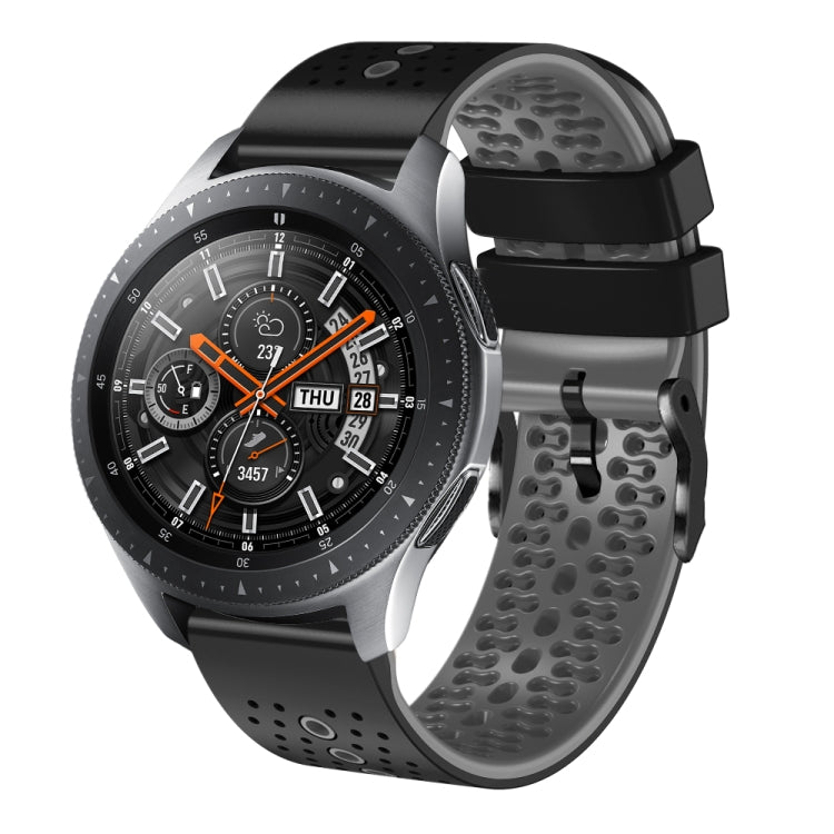 22mm Perforated Two-Color Silicone Watch Band, For Samsung Galaxy Watch3 45mm, For Samsung Galaxy Watch 46mm