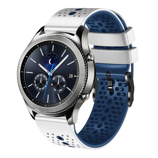 22mm Perforated Two-Color Silicone Watch Band, For Samsung Gear S3 Classic, For Samsung Gear S3 Frontier