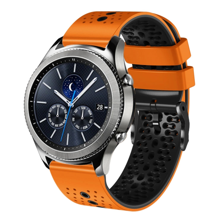 22mm Perforated Two-Color Silicone Watch Band, For Samsung Gear S3 Classic, For Samsung Gear S3 Frontier