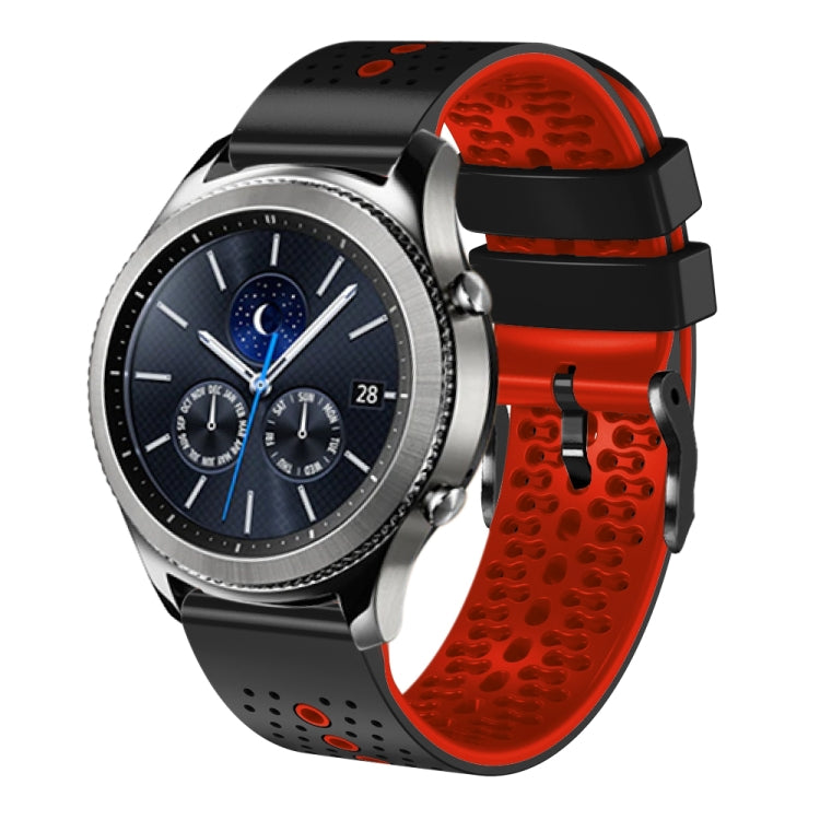 22mm Perforated Two-Color Silicone Watch Band, For Samsung Gear S3 Classic, For Samsung Gear S3 Frontier