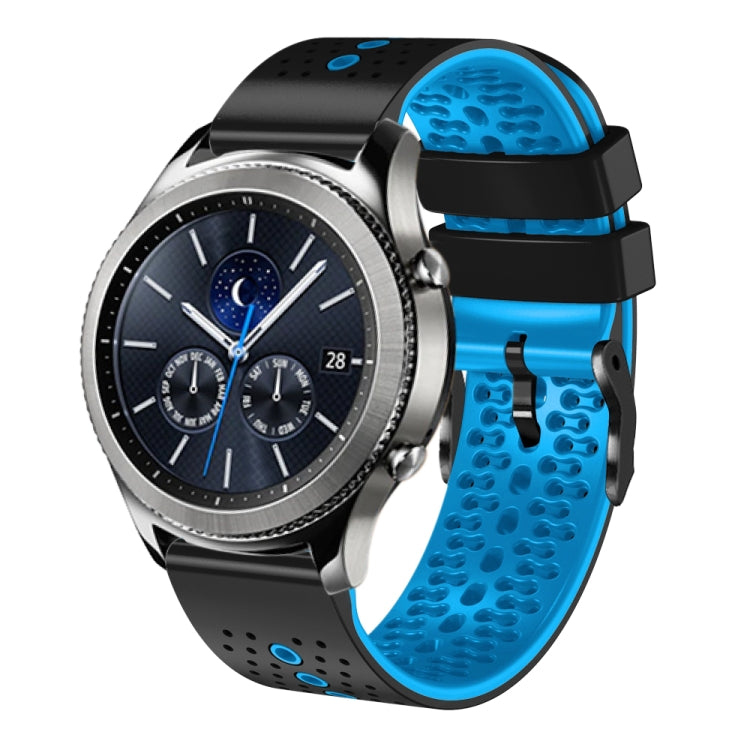 22mm Perforated Two-Color Silicone Watch Band, For Samsung Gear S3 Classic, For Samsung Gear S3 Frontier