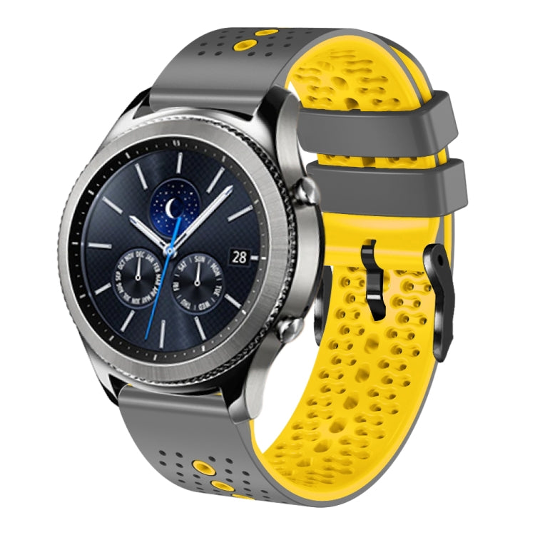 22mm Perforated Two-Color Silicone Watch Band, For Samsung Gear S3 Classic, For Samsung Gear S3 Frontier