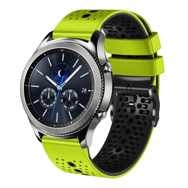 22mm Perforated Two-Color Silicone Watch Band, For Samsung Gear S3 Classic, For Samsung Gear S3 Frontier