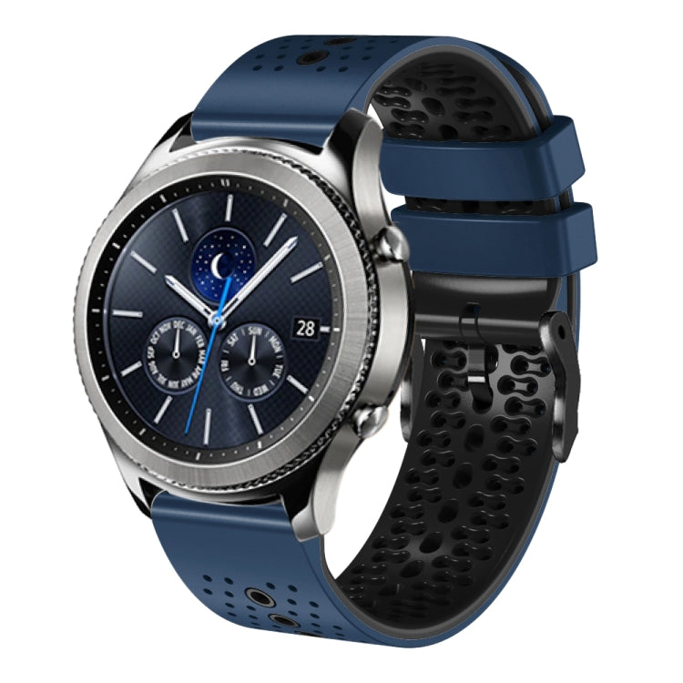 22mm Perforated Two-Color Silicone Watch Band, For Samsung Gear S3 Classic, For Samsung Gear S3 Frontier