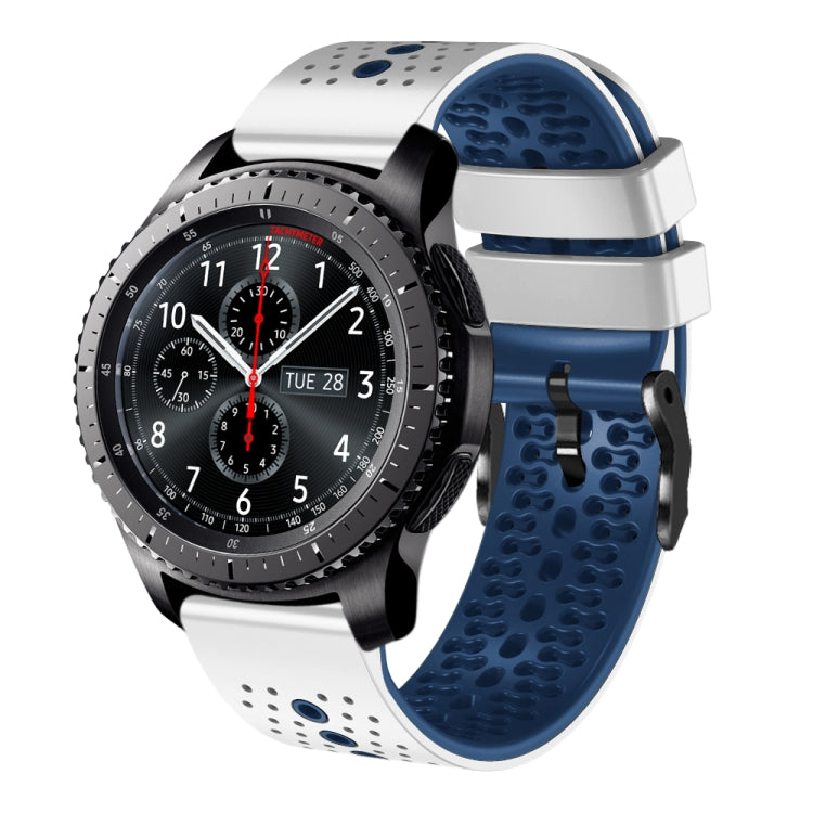 22mm Perforated Two-Color Silicone Watch Band, For Samsung Gear S3 Classic, For Samsung Gear S3 Frontier