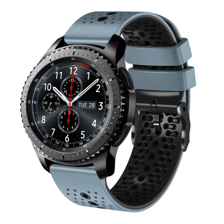 22mm Perforated Two-Color Silicone Watch Band, For Samsung Gear S3 Classic, For Samsung Gear S3 Frontier