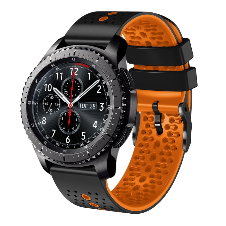 22mm Perforated Two-Color Silicone Watch Band, For Samsung Gear S3 Classic, For Samsung Gear S3 Frontier