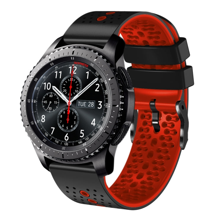 22mm Perforated Two-Color Silicone Watch Band, For Samsung Gear S3 Classic, For Samsung Gear S3 Frontier
