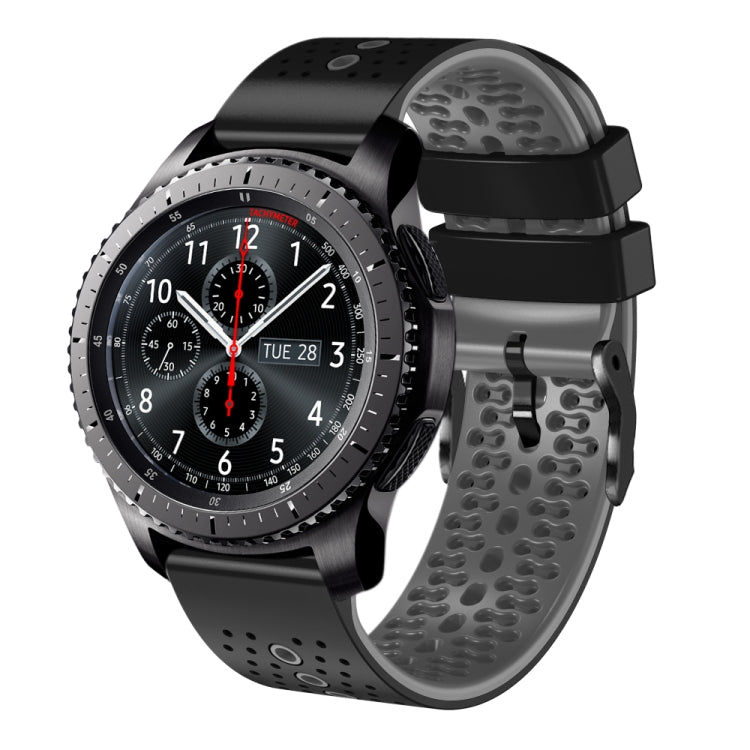 22mm Perforated Two-Color Silicone Watch Band, For Samsung Gear S3 Classic, For Samsung Gear S3 Frontier