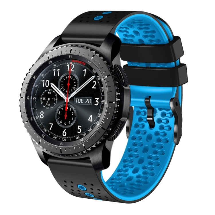 22mm Perforated Two-Color Silicone Watch Band, For Samsung Gear S3 Classic, For Samsung Gear S3 Frontier