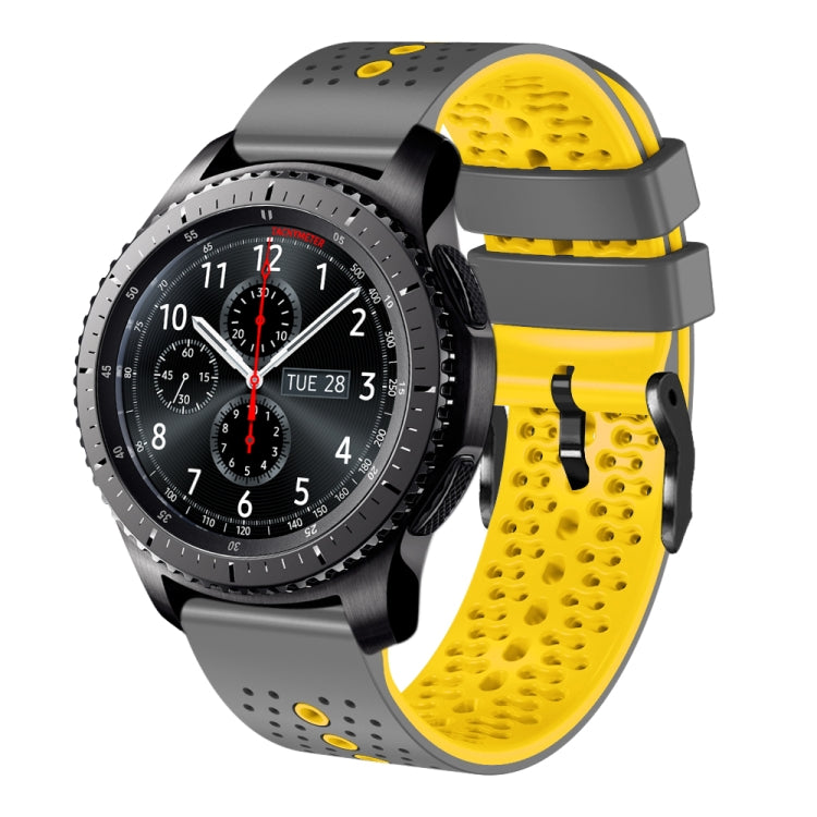 22mm Perforated Two-Color Silicone Watch Band, For Samsung Gear S3 Classic, For Samsung Gear S3 Frontier