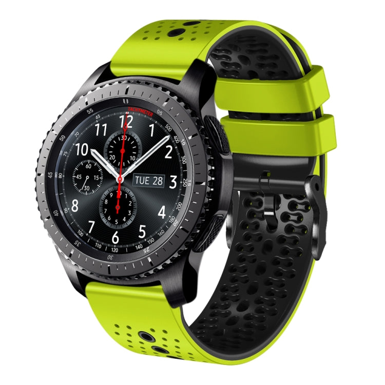 22mm Perforated Two-Color Silicone Watch Band, For Samsung Gear S3 Classic, For Samsung Gear S3 Frontier