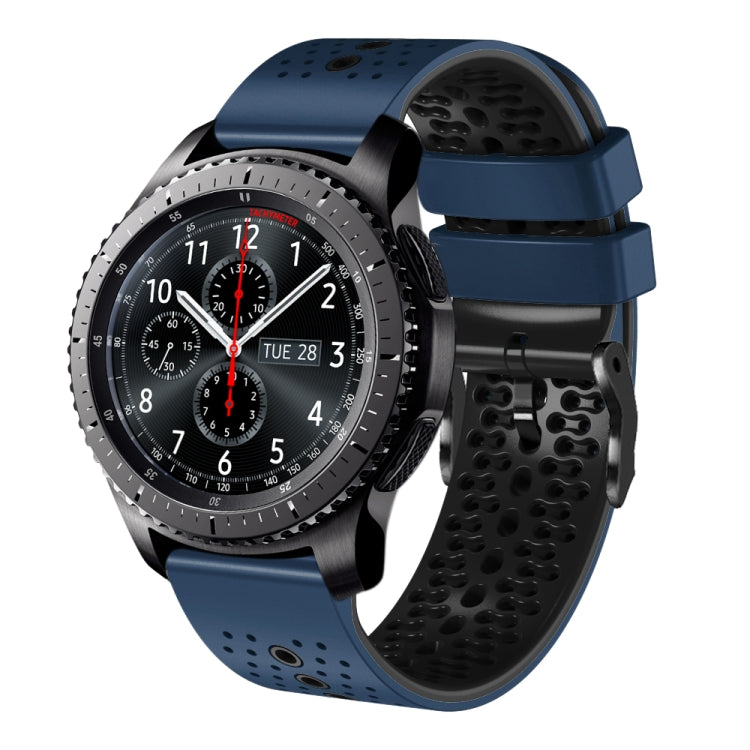 22mm Perforated Two-Color Silicone Watch Band, For Samsung Gear S3 Classic, For Samsung Gear S3 Frontier