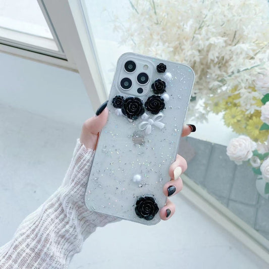 3D Pearl Bow Rose Glitter Epoxy TPU Phone Case, For iPhone 14 Pro Max, For iPhone 14 Plus, For iPhone 14 Pro, For iPhone 14, For iPhone 13 Pro Max, For iPhone 13 Pro, For iPhone 13, For iPhone 13 mini, For iPhone 12 Pro Max, For iPhone 12 Pro����������...