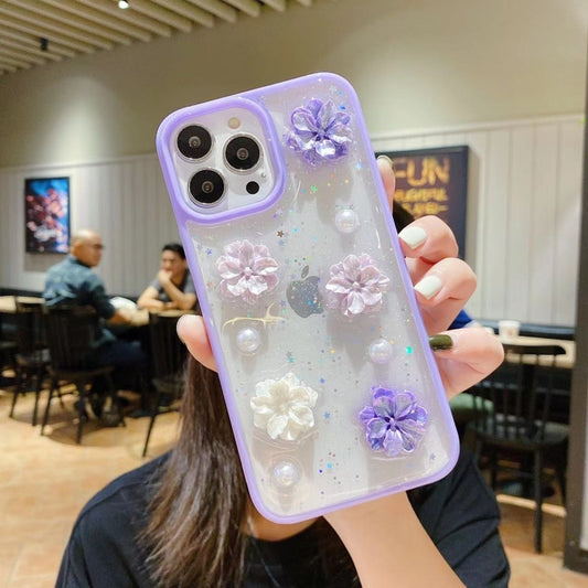 3D Bow Flowers Glitter Epoxy TPU Phone Case, For iPhone 14 Pro Max, For iPhone 14 Plus, For iPhone 14 Pro, For iPhone 14, For iPhone 13 Pro Max, For iPhone 13 Pro, For iPhone 13, For iPhone 13 mini, For iPhone 12 Pro Max, For iPhone 12 Pro, For iPhone ...