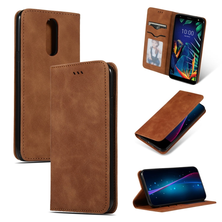 Retro Skin Feel Business Magnetic Horizontal Flip Leather Case for LG K40 & K12 & K12 PLUS, For LG K40