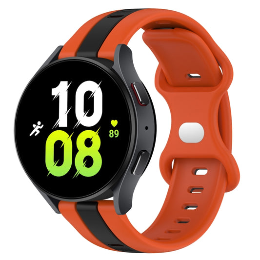 20mm Butterfly Buckle Two-Color Silicone Watch Band, For Samsung Galaxy Watch5 44mm, For Samsung Galaxy Watch5 40mm