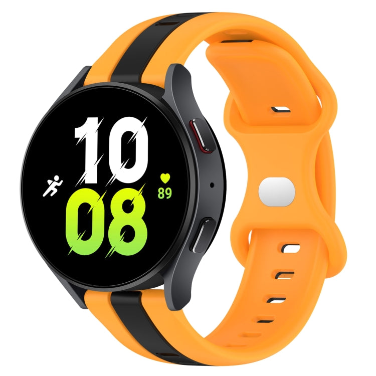 20mm Butterfly Buckle Two-Color Silicone Watch Band, For Samsung Galaxy Watch5 44mm, For Samsung Galaxy Watch5 40mm