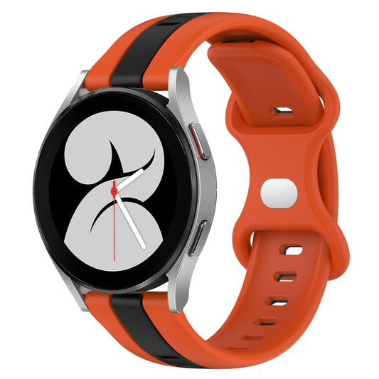 20mm Butterfly Buckle Two-Color Silicone Watch Band, For Samsung Galaxy Watch4 40mm, For Samsung  Galaxy Watch 4 Classic 42mm