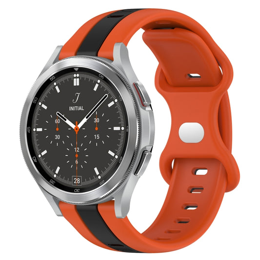 20mm Butterfly Buckle Two-Color Silicone Watch Band, For Samsung  Galaxy Watch 4 Classic 46mm, For Samsung Galaxy Watch Active 2 40mm