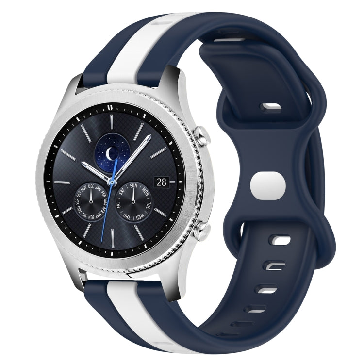 22mm Butterfly Buckle Two-Color Silicone Watch Band, For Samsung Gear S3 Classic, For Samsung Gear S3 Frontier