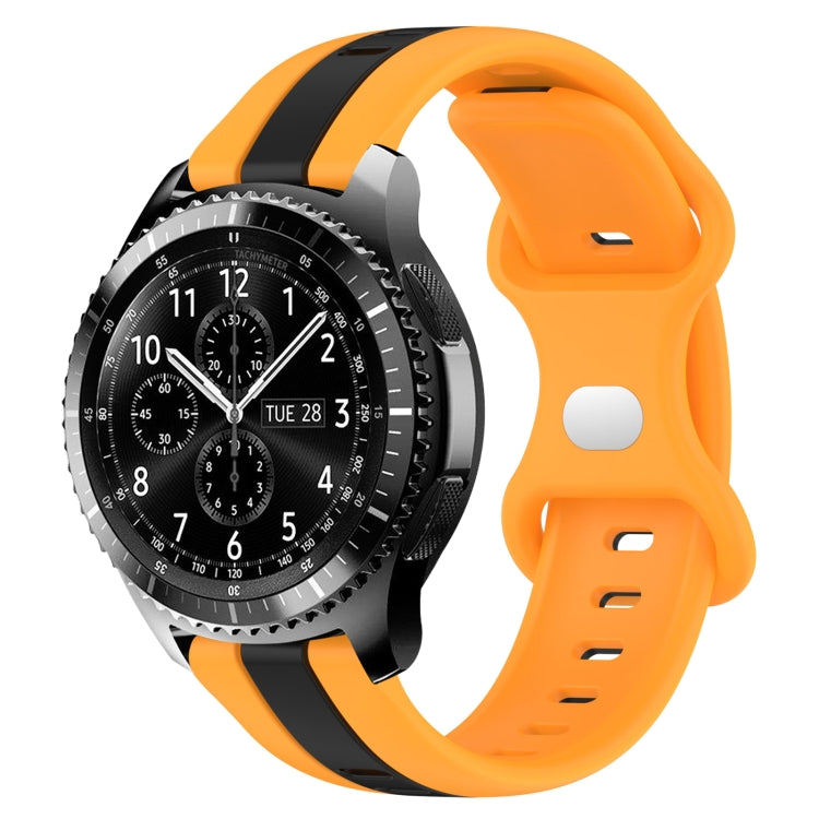 22mm Butterfly Buckle Two-Color Silicone Watch Band, For Samsung Gear S3 Classic, For Samsung Gear S3 Frontier
