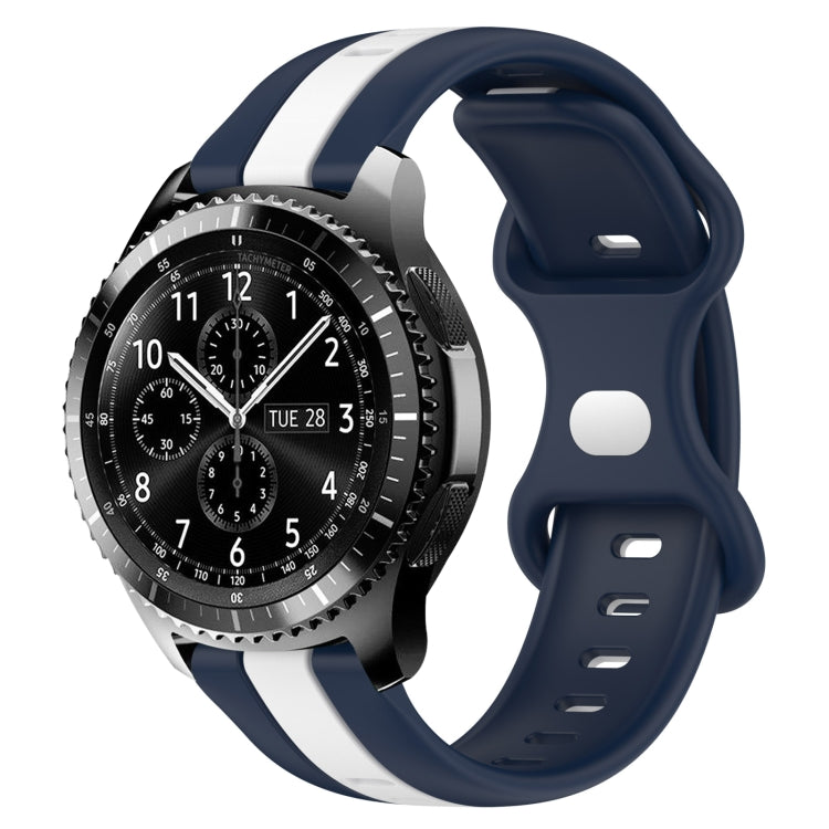 22mm Butterfly Buckle Two-Color Silicone Watch Band, For Samsung Gear S3 Classic, For Samsung Gear S3 Frontier