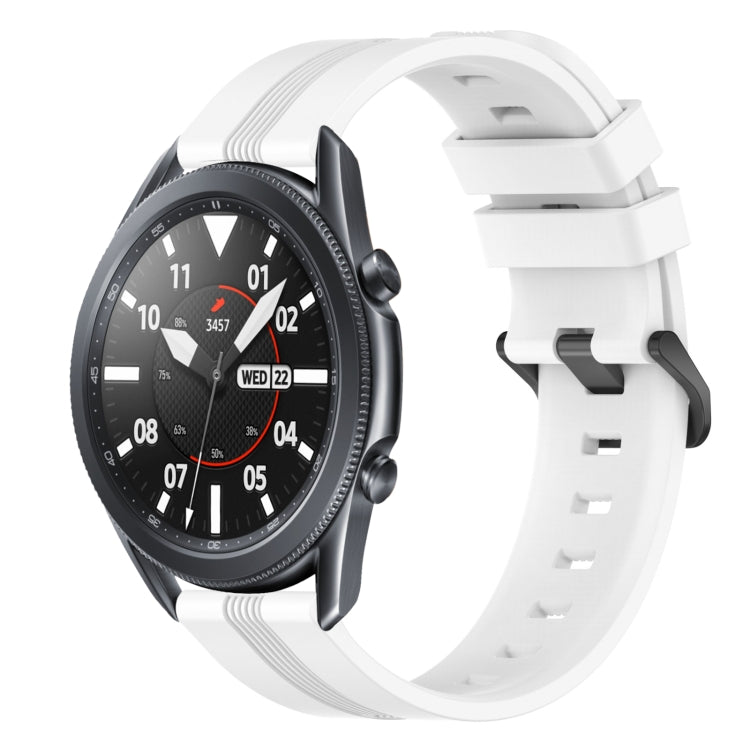 22mm Concave Striped Slicone Watch Band, For Samsung Galaxy Watch3 45mm, For Samsung Galaxy Watch 46mm