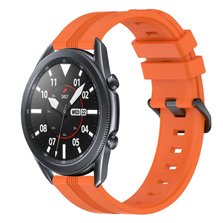 22mm Concave Striped Slicone Watch Band, For Samsung Galaxy Watch3 45mm, For Samsung Galaxy Watch 46mm