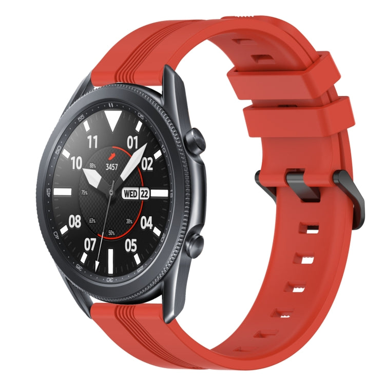 22mm Concave Striped Slicone Watch Band, For Samsung Galaxy Watch3 45mm, For Samsung Galaxy Watch 46mm