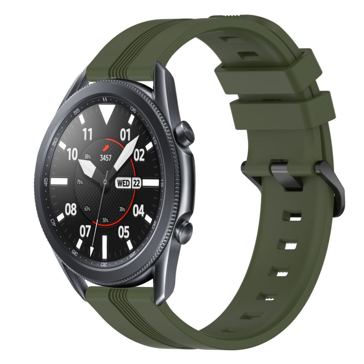 22mm Concave Striped Slicone Watch Band, For Samsung Galaxy Watch3 45mm, For Samsung Galaxy Watch 46mm