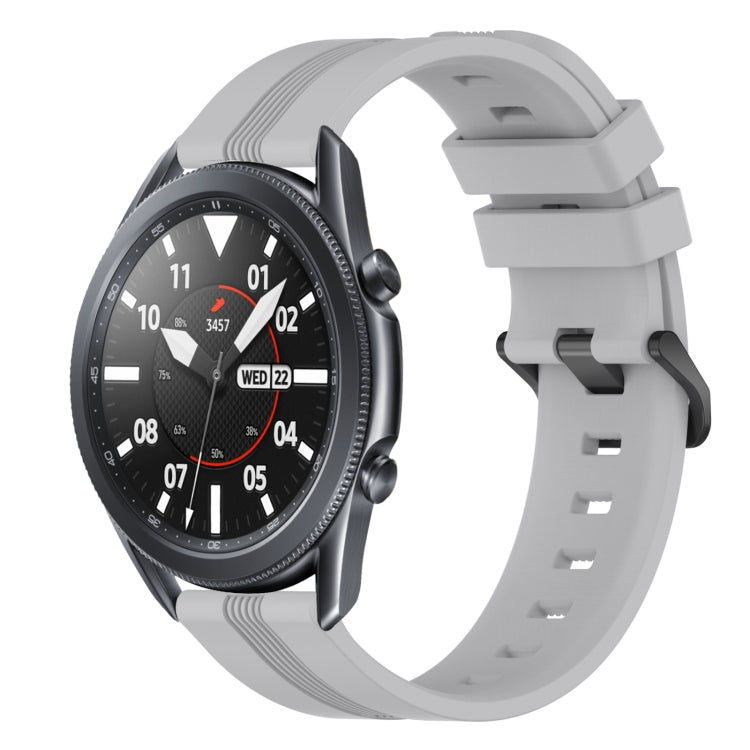 22mm Concave Striped Slicone Watch Band, For Samsung Galaxy Watch3 45mm, For Samsung Galaxy Watch 46mm