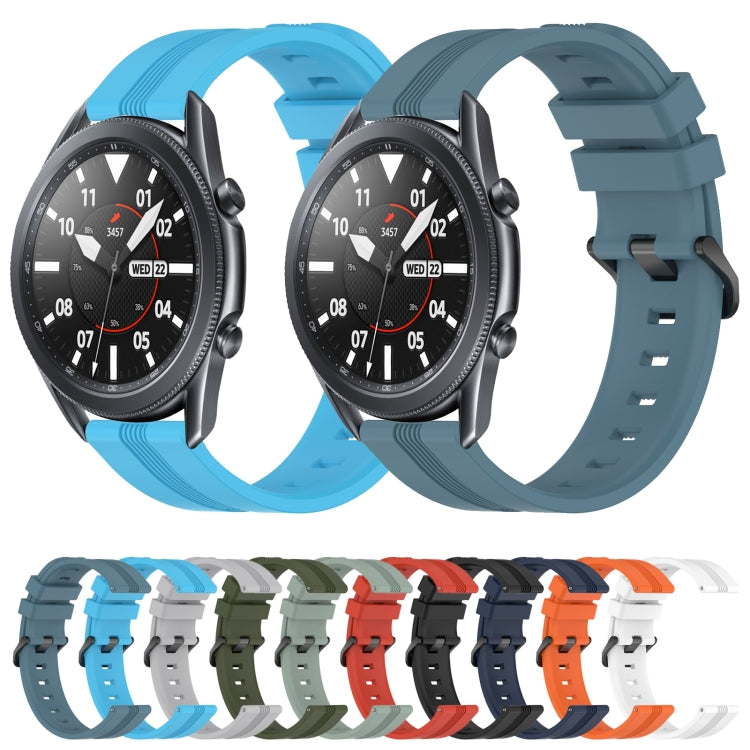 22mm Concave Striped Slicone Watch Band, For Samsung Galaxy Watch3 45mm, For Samsung Galaxy Watch 46mm