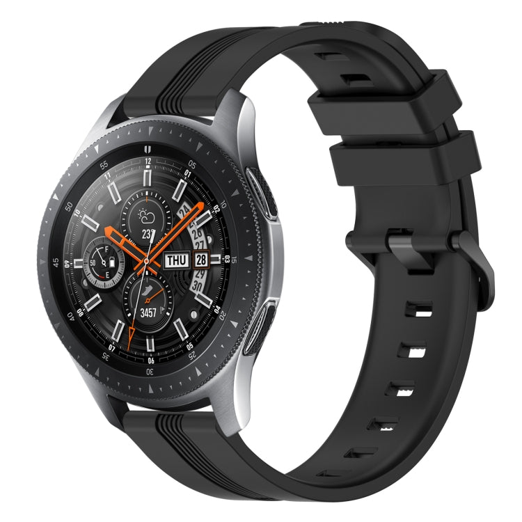 22mm Concave Striped Slicone Watch Band, For Samsung Galaxy Watch3 45mm, For Samsung Galaxy Watch 46mm