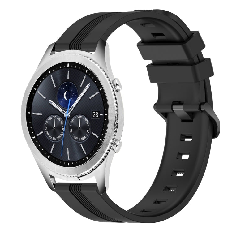 22mm Concave Striped Slicone Watch Band, For Samsung Gear S3 Classic, For Samsung Gear S3 Frontier