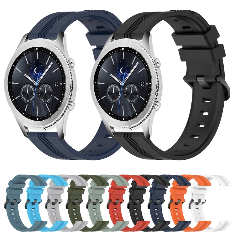 22mm Concave Striped Slicone Watch Band, For Samsung Gear S3 Classic, For Samsung Gear S3 Frontier
