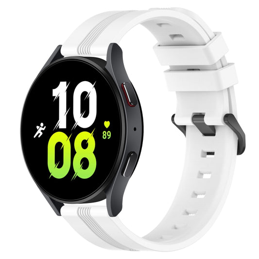 20mm Concave Striped Slicone Watch Band, For Samsung Galaxy Watch5 44mm, For Samsung Galaxy Watch 6 Classic 47mm