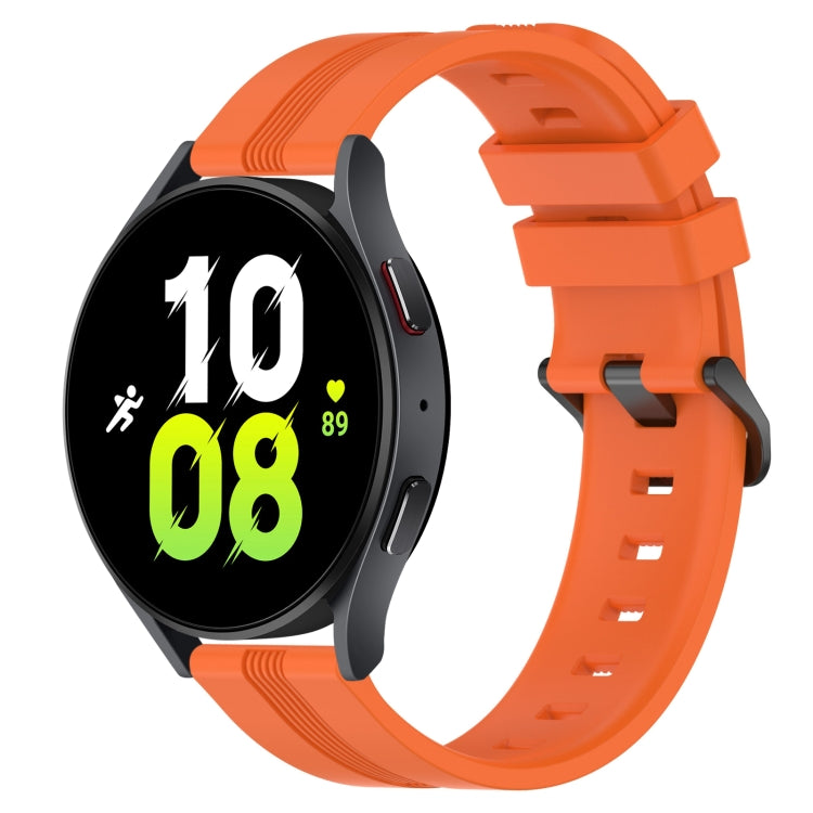 20mm Concave Striped Slicone Watch Band, For Samsung Galaxy Watch5 44mm, For Samsung Galaxy Watch 6 Classic 47mm