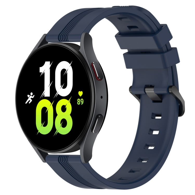 20mm Concave Striped Slicone Watch Band, For Samsung Galaxy Watch5 44mm, For Samsung Galaxy Watch 6 Classic 47mm